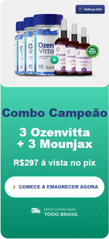 Kit Ozenvitta + Mounjax 3 frascos originais – promoção exclusiva no site oficial com frete grátis.