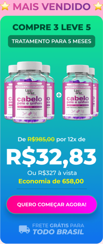 Lizz Ante Nutri Original kit 5 meses suplemento para cabelos pele e unhas